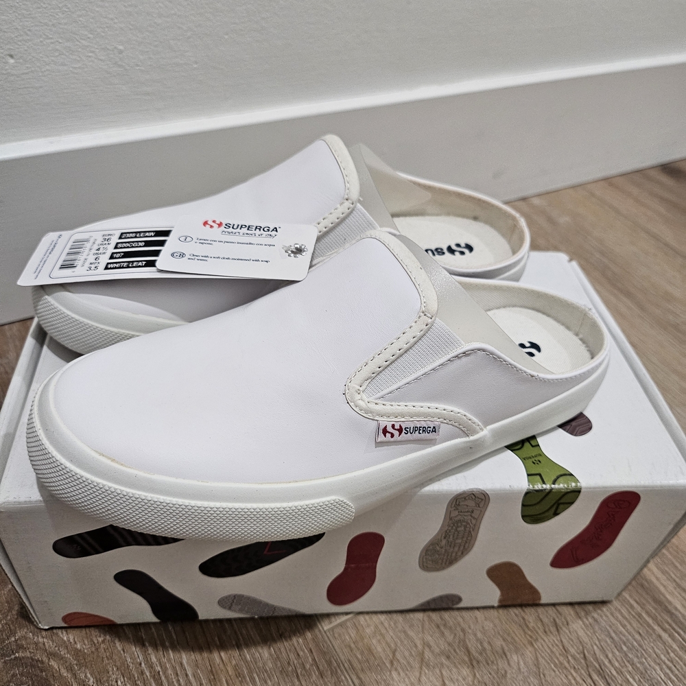 Superga Kids White Slip-On Sneakers